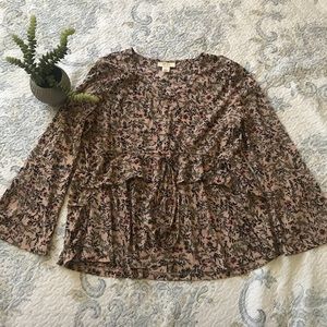 Style & Co Lightweight Whimsical Floral Blouse L